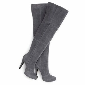 Report Signature Fairfax Over the Knee Boots Gray Suede Size 8